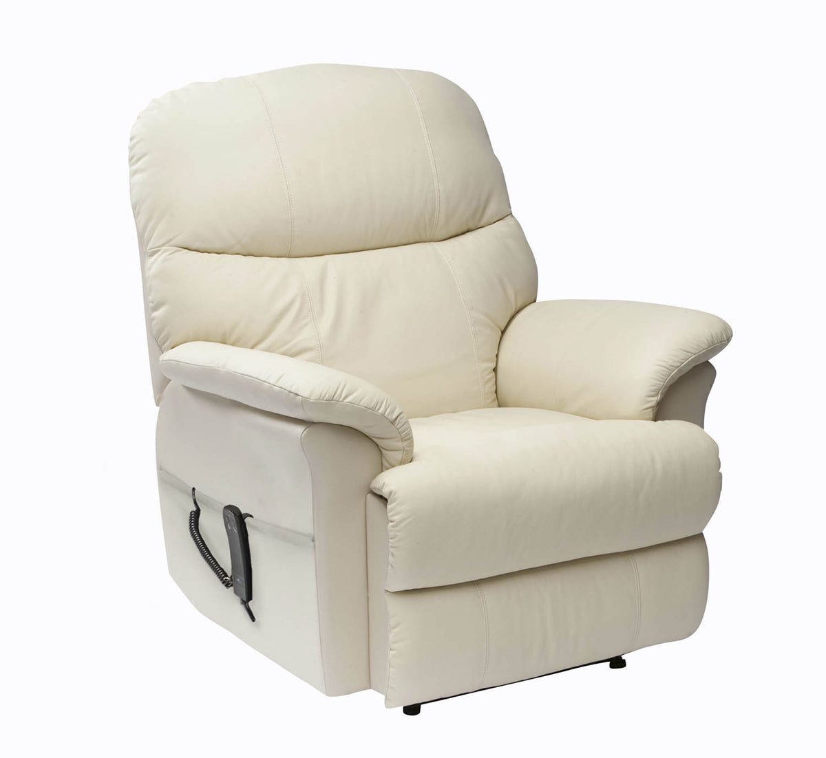 Lars Leather Dual Motor Riser Recliner Chair - Cream
